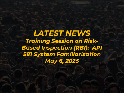 Training Session on Risk-Based Inspection (RBI):  API 581 System Familiarisation at Mathematics Support Centre, UMPSA